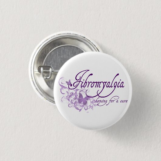 Fibromyalgia, hoffend für eine Heilung Button (Vorne & Hinten)