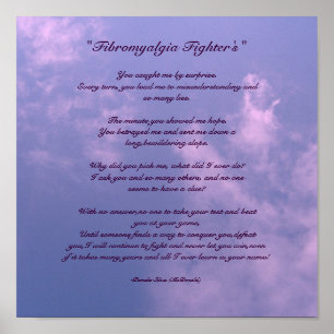 "Fibromyalgia-Kämpfers", Gedicht-Plakat Poster