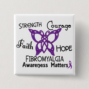 Fibromyalgia-keltischer Schmetterling 3 Button