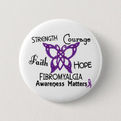 Fibromyalgia-keltischer Schmetterling 3 Button (Vorderseite)