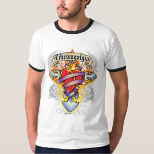 Fibromyalgia-Kreuz u. Herz T-Shirt