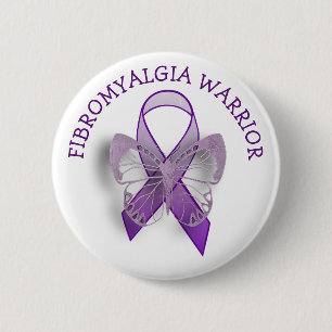 Fibromyalgia-Krieger-lila Bewusstseins-Band Butto Button
