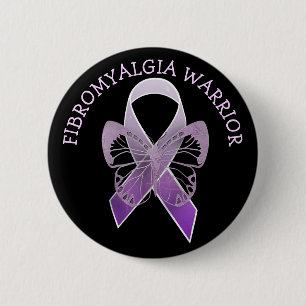 Fibromyalgia-Krieger-lila Bewusstseins-Band Butto Button