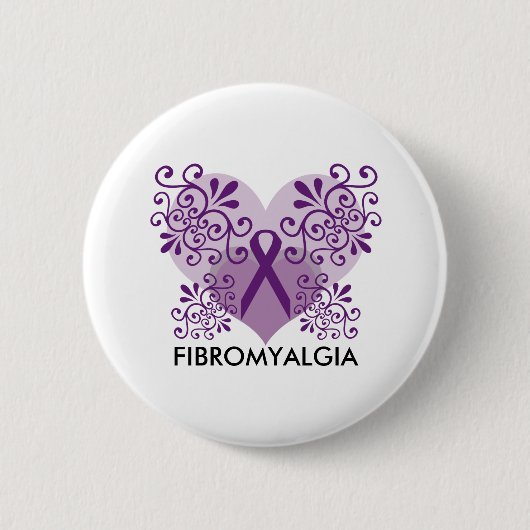 Fibromyalgia-lila Band mit Schmetterling Button (Vorderseite)