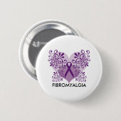 Fibromyalgia-lila Band mit Schmetterling Button (Vorne & Hinten)