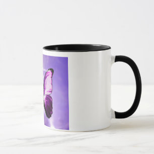 Fibromyalgia-lila Schmetterlings-Inspirational Tasse