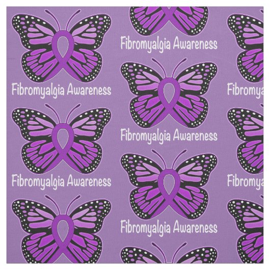 Fibromyalgia-Schmetterlings-Bewusstseins-Band Stoff (Muster)
