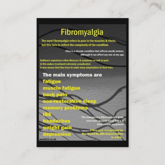 Fibromyalgia-Visitenkarte - Bewusstseinstag Visitenkarte (Vorderseite)