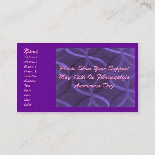 Fibromyalgia-Visitenkarte Visitenkarte (Vorderseite)