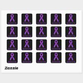 Fibromyalgie Advocate Black Square Sticker (Blatt)