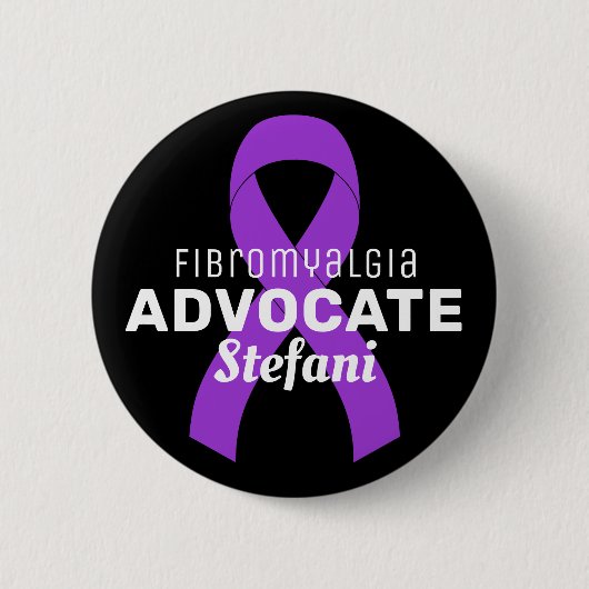 Fibromyalgie Advocate Ribbon Black Button (Vorderseite)