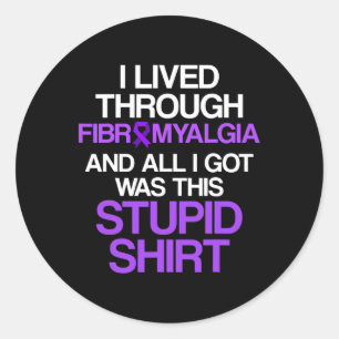 Fibromyalgie Awareness Survivor Lebender Krieger 1 Runder Aufkleber