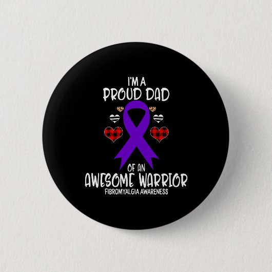 Fibromyalgie Bewusstsein bin ich ein stolzer Vater Button (Vorderseite)