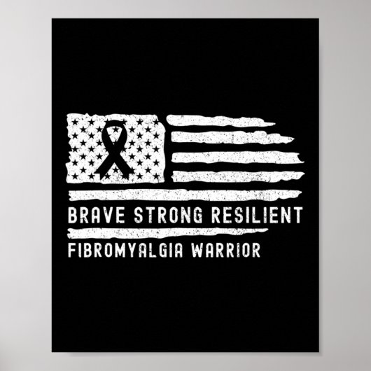 Fibromyalgie Bewusstsein Brave Strong Resilient Wa Poster (Vorne)