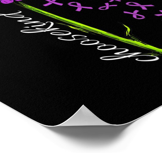 Fibromyalgie Bewusstsein Daisy Blume Untergang Ban Poster (Ecke)