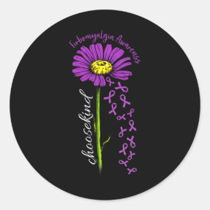 Fibromyalgie Bewusstsein Daisy Blume Untergang Ban Runder Aufkleber