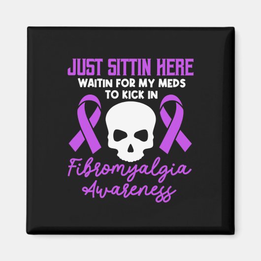 Fibromyalgie Bewusstsein Fibro Krieger Lila Band Magnet (Vorne)