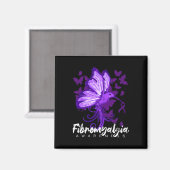 Fibromyalgie Bewusstsein Hummingbird Lila Magnet (Vorderseite/Rückseite)