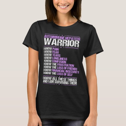 Fibromyalgie Bewusstsein Ich kenne Schmerzen Lila  T-Shirt (Vorderseite)