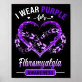 Fibromyalgie Bewusstsein ich trage Lila Schmetterl Poster (Vorne)