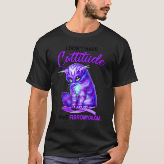 Fibromyalgie Bewusstsein Katze Apparel T-Shirt (Vorderseite)