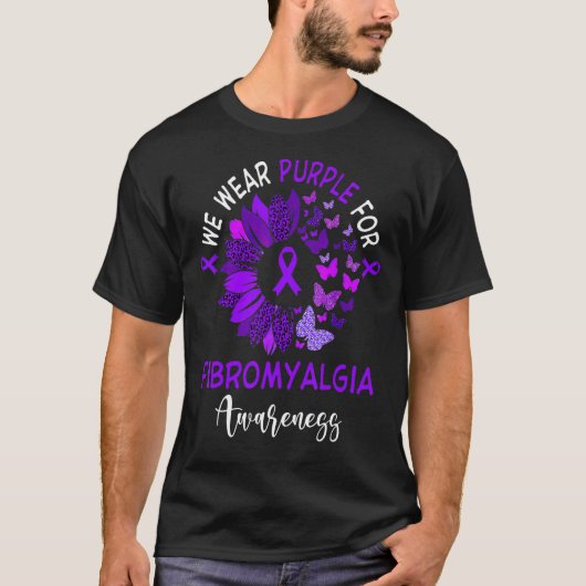 Fibromyalgie Bewusstsein Leopard Sonnenblume T-Shirt (Vorderseite)