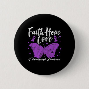 Fibromyalgie Bewusstsein Lila Butterfly Fibro Warr Button