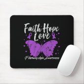 Fibromyalgie Bewusstsein Lila Butterfly Fibro Warr Mousepad (Mit Mouse)