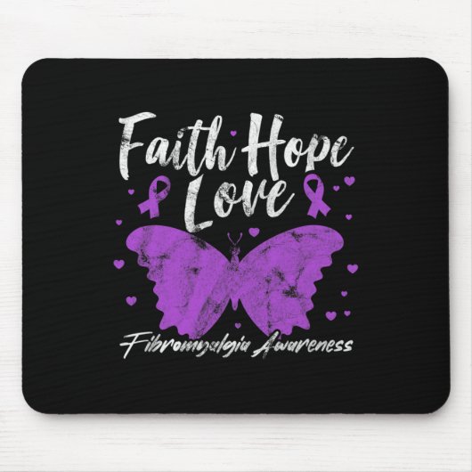 Fibromyalgie Bewusstsein Lila Butterfly Fibro Warr Mousepad (Vorne)