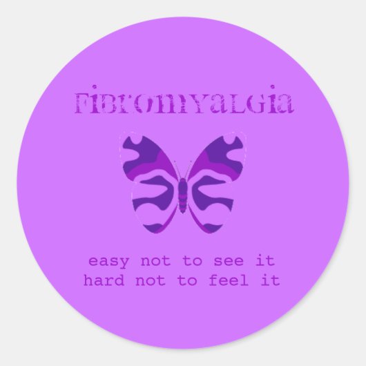 Fibromyalgie Bewusstsein Lila Butterfly Stickers (Vorderseite)