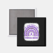 Fibromyalgie Bewusstsein Lila Ribbon-Regenbogen Magnet (Vorderseite/Rückseite)