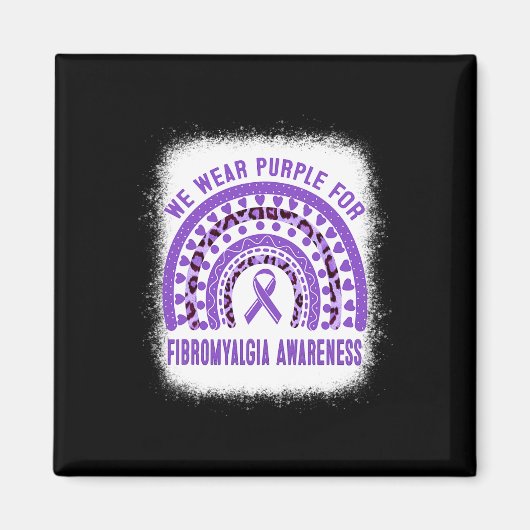 Fibromyalgie Bewusstsein Lila Ribbon-Regenbogen Magnet (Vorne)