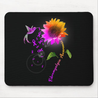 Fibromyalgie Bewusstsein Lila Sonnenblume Hummingb Mousepad