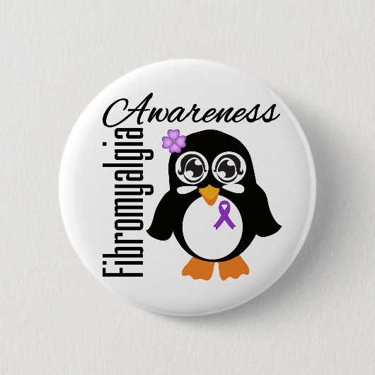 Fibromyalgie Bewusstsein Pinguin Button (Vorderseite)