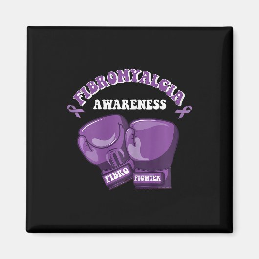 Fibromyalgie Bewusstsein Ribbon Boxhandschuhe Fibr Magnet (Vorne)