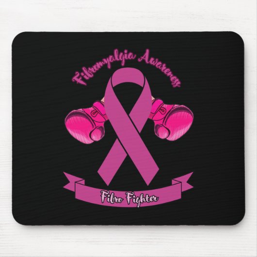 Fibromyalgie Bewusstsein Ribbon Boxhandschuhe Fibr Mousepad (Vorne)