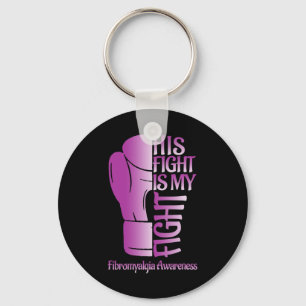 Fibromyalgie Bewusstsein Ribbon Boxhandschuhe Fibr Schlüsselanhänger