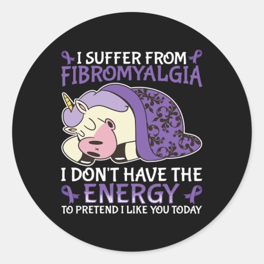 Fibromyalgie Bewusstsein Runder Aufkleber (Vorderseite)