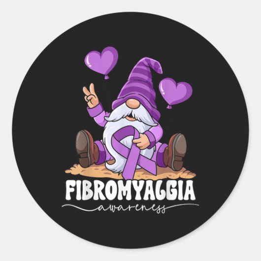 Fibromyalgie Bewusstsein Runder Aufkleber (Vorderseite)