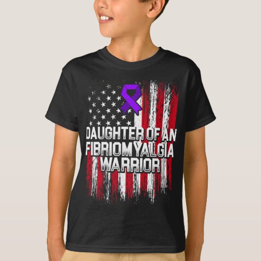 Fibromyalgie Bewusstsein Überlebende Tochter Krieg T-Shirt (Vorderseite)