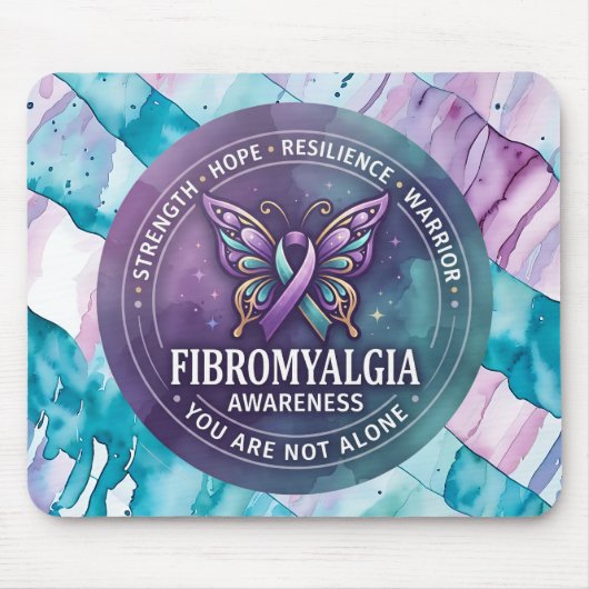 Fibromyalgie-Bewusstseins-Schmetterlingsband Mousepad (Vorne)