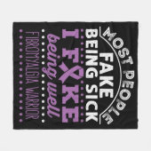 Fibromyalgie Bewusstseinsbildung Krieger Fake gut Fleecedecke (Vorderseite (Horizontal))