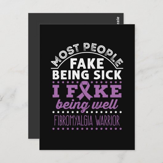 Fibromyalgie Bewusstseinsbildung Krieger Fake gut Postkarte (Vorne/Hinten)