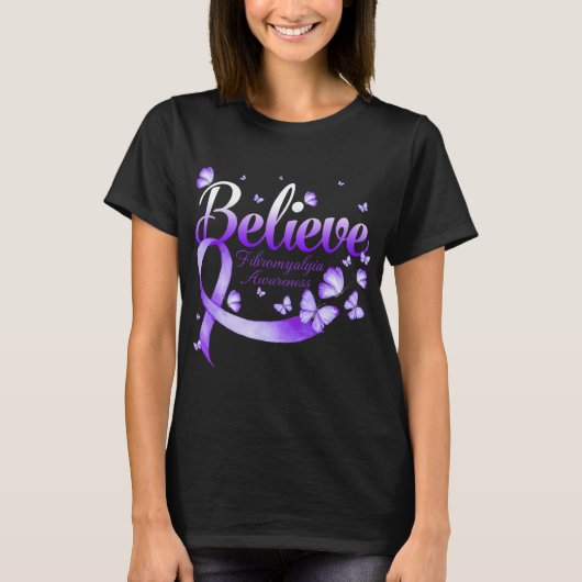 Fibromyalgie Bewusstseinsbildung Schmetterling 1 T-Shirt (Vorderseite)