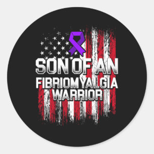 Fibromyalgie Bewusstseinsüberlebende Son Warrior 4 Runder Aufkleber