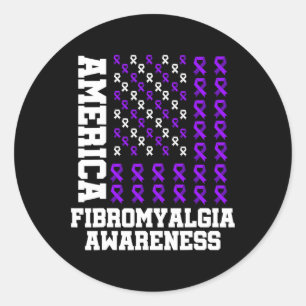 Fibromyalgie Bewusstseinsüberlebender Proud-Kriege Runder Aufkleber
