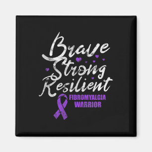 Fibromyalgie Brave Strong Resilient Fibro Awarenes Magnet