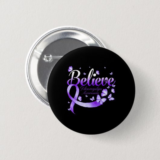 Fibromyalgie Butterfly Button (Vorne & Hinten)