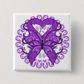 Fibromyalgie Butterfly Circle of Ribbons Button (Vorderseite)