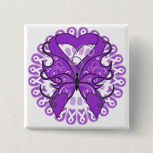 Fibromyalgie Butterfly Circle of Ribbons Button (Vorderseite)